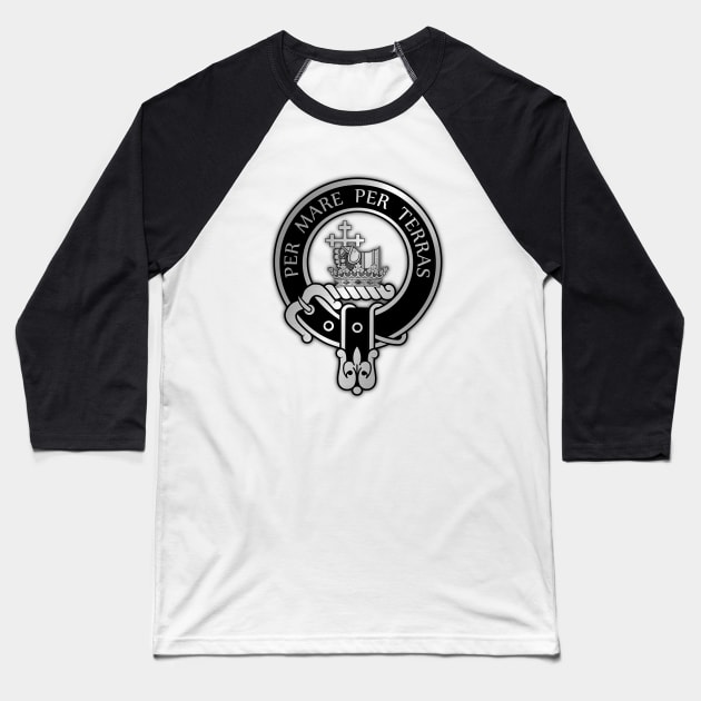 Clan MacDonald Crest & Tartan Baseball T-Shirt by Taylor'd Designs